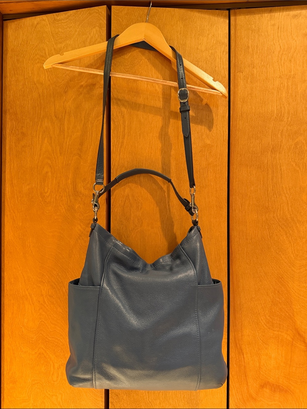 COACH Park North South Leather Hobo Shoulder Bag with Two Straps Excellent